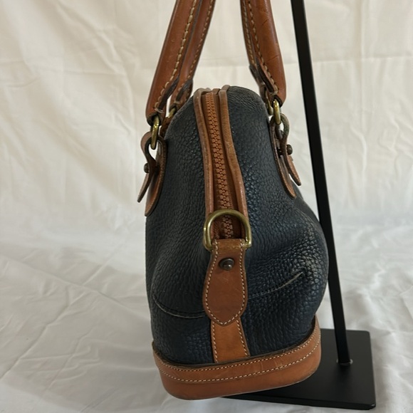 Dooney & Bourke Vintage Norfolk AWL Navy Blue Dome Satchel - Picture 5 of 11